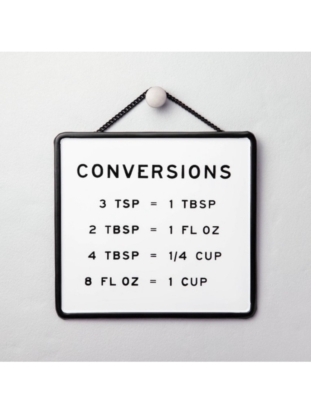 Hearth & Hand Magnolia Conversions Hanging Chart Sign Tin Measurements Kitchen